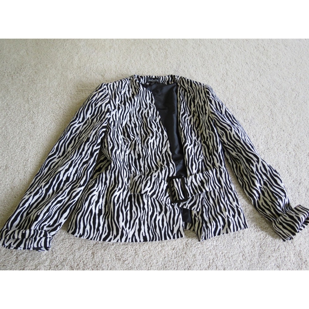Women's Isabella Suits Zebra Print Blazer Jacket Size 10